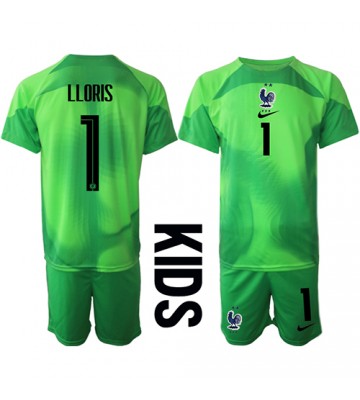 Maillot de foot France Hugo Lloris #1 Gardien de but Extérieur enfant Monde 2022 Manches Courte (+ pantalon court)